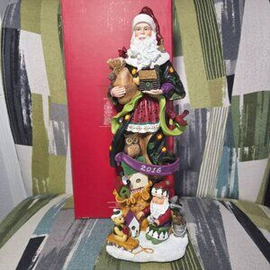 Lenox 2016 Santa's Holiday Treat Pencil Santa Figurine Elf Birds Xmas Decor #B